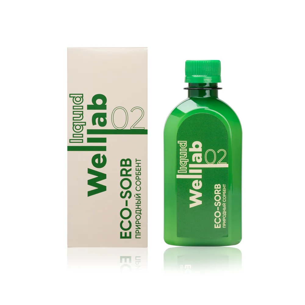 Природный сорбент Welllab liquid ECO-SORB для поддержки пищеварения, 300 мл