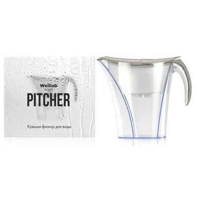 Кувшин-фильтр для воды Welllab Aqua PITCHER, серый
