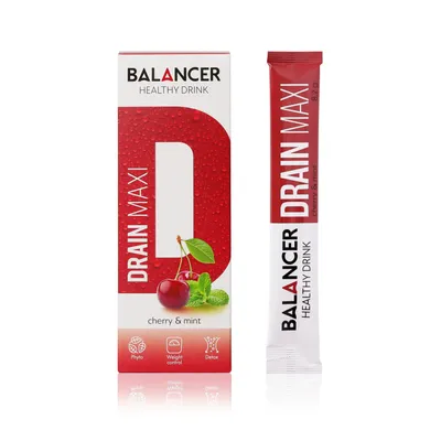 Очищающий и дренирующий напиток BALANCER DRAIN MAXI со вкусом «Вишня–мята», 10 шт.