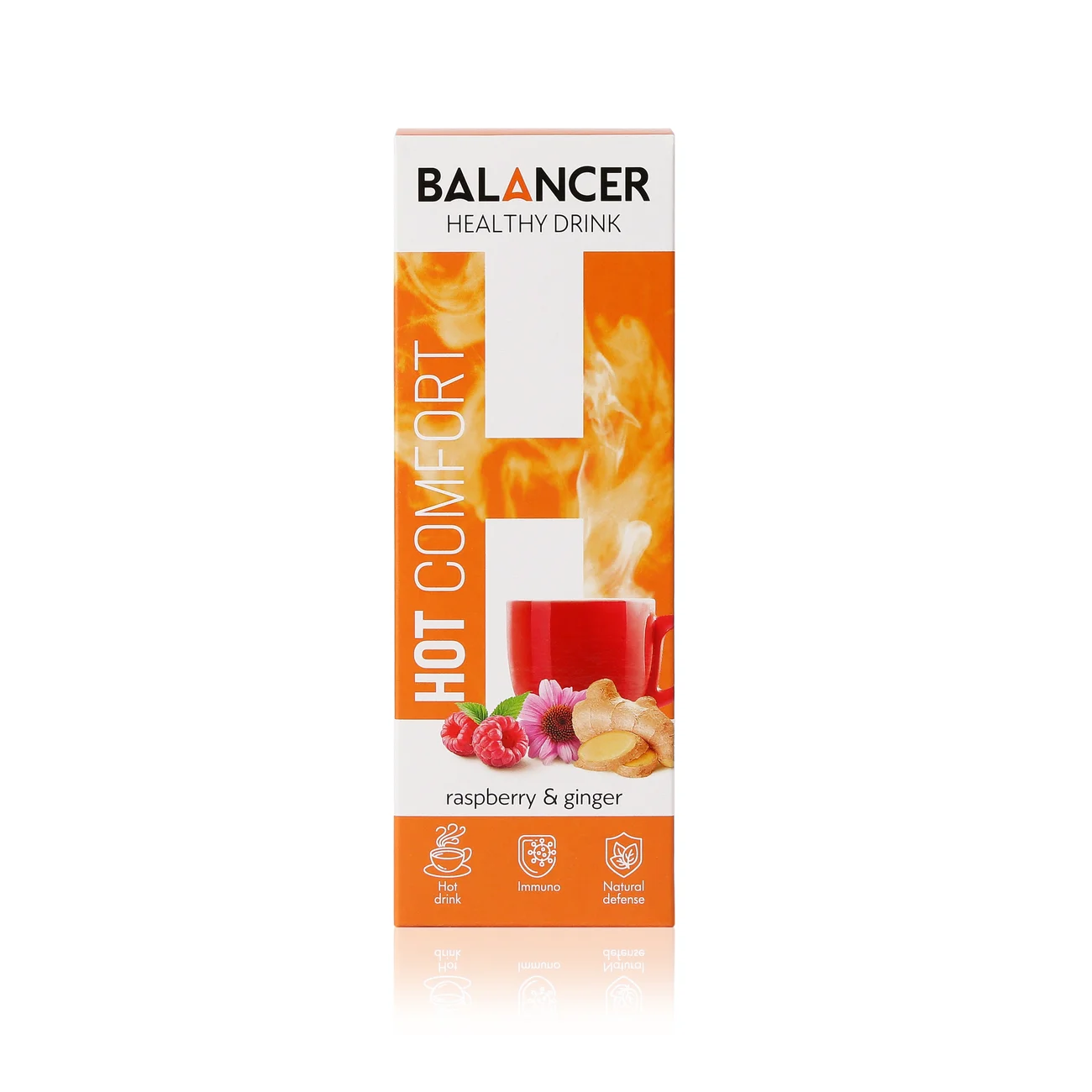 Горячий напиток для иммунитета BALANCER HOT COMFORT со вкусом «Малина-имбирь», 10 стиков