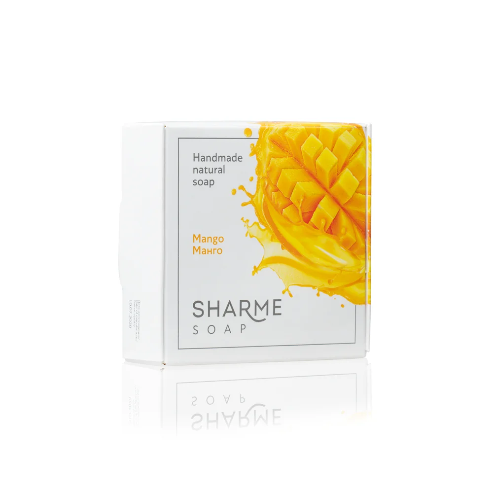 Натуральное твердое мыло ручной работы с ароматом манго SHARME SOAP, 80 г