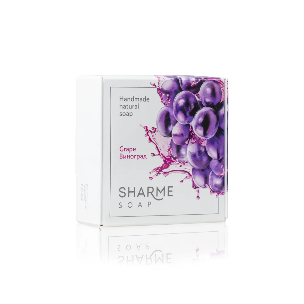 Натуральное твердое мыло ручной работы с ароматом винограда SHARME SOAP, 80 г
