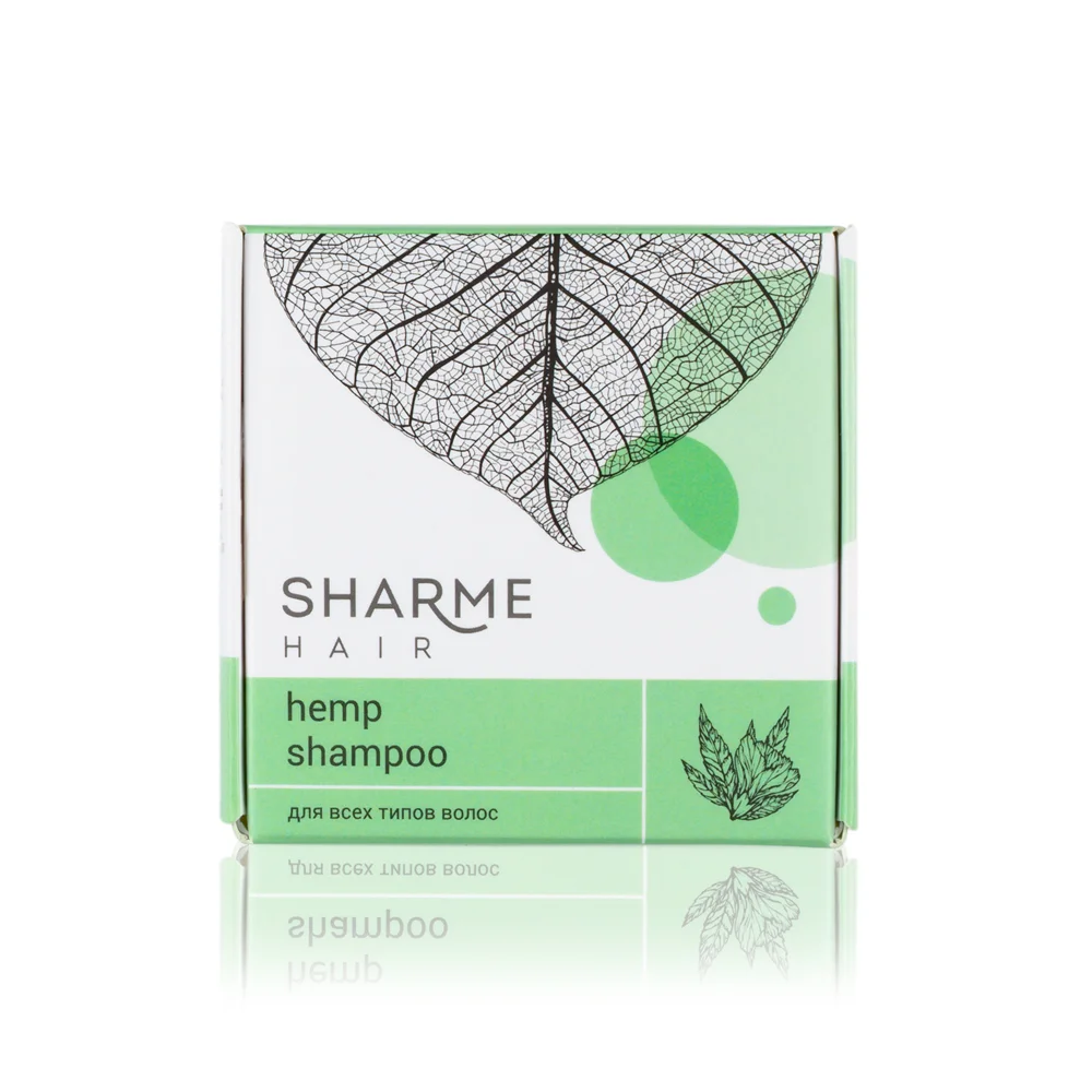 Натуральный твердый шампунь Sharme Hair Hemp с маcлом конопли для любого типа волос, 50 г