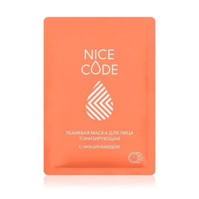 Тканевая маска для лица тонизирующая с ниацинамидом NICE CODE, 24 мл