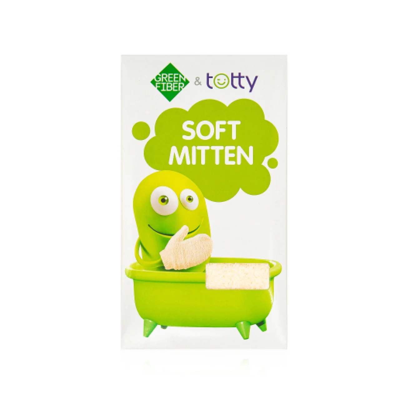 Детская мягкая мочалка Green Fiber & Totty, бежевая
