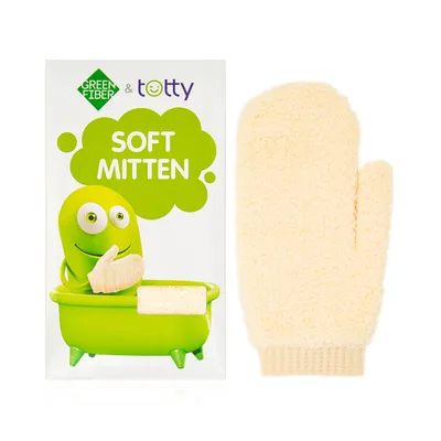 Детская мягкая мочалка Green Fiber & Totty, бежевая