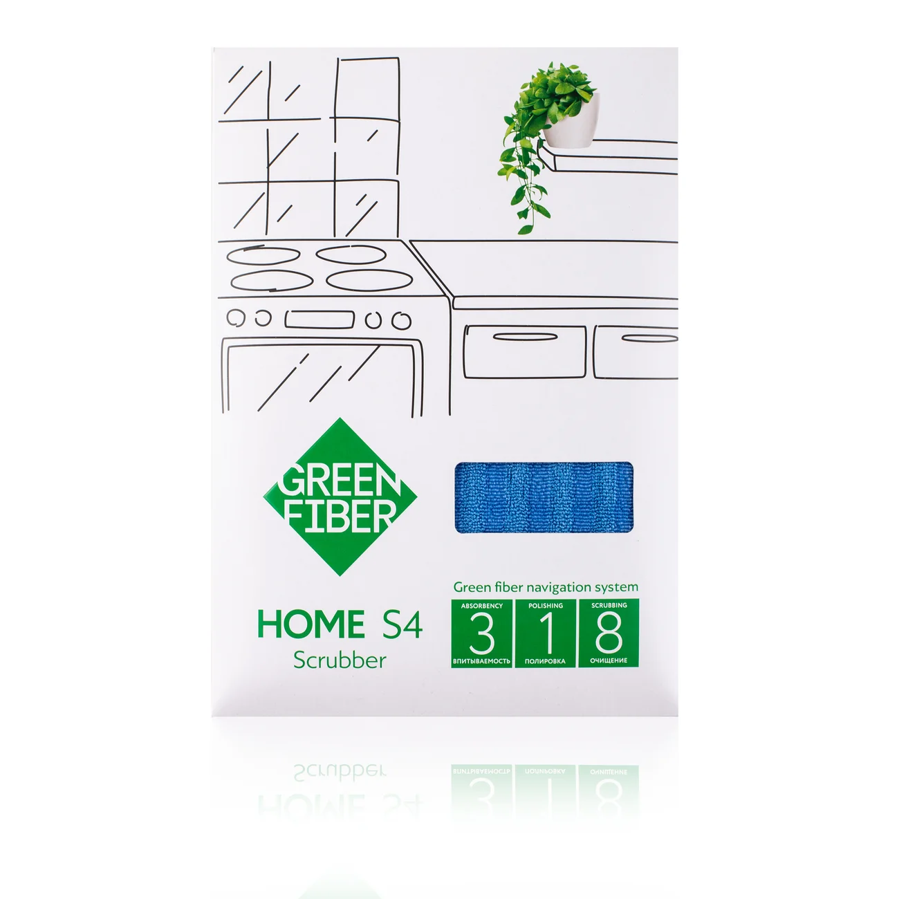 Скрабер Твист Green Fiber HOME S4, голубой