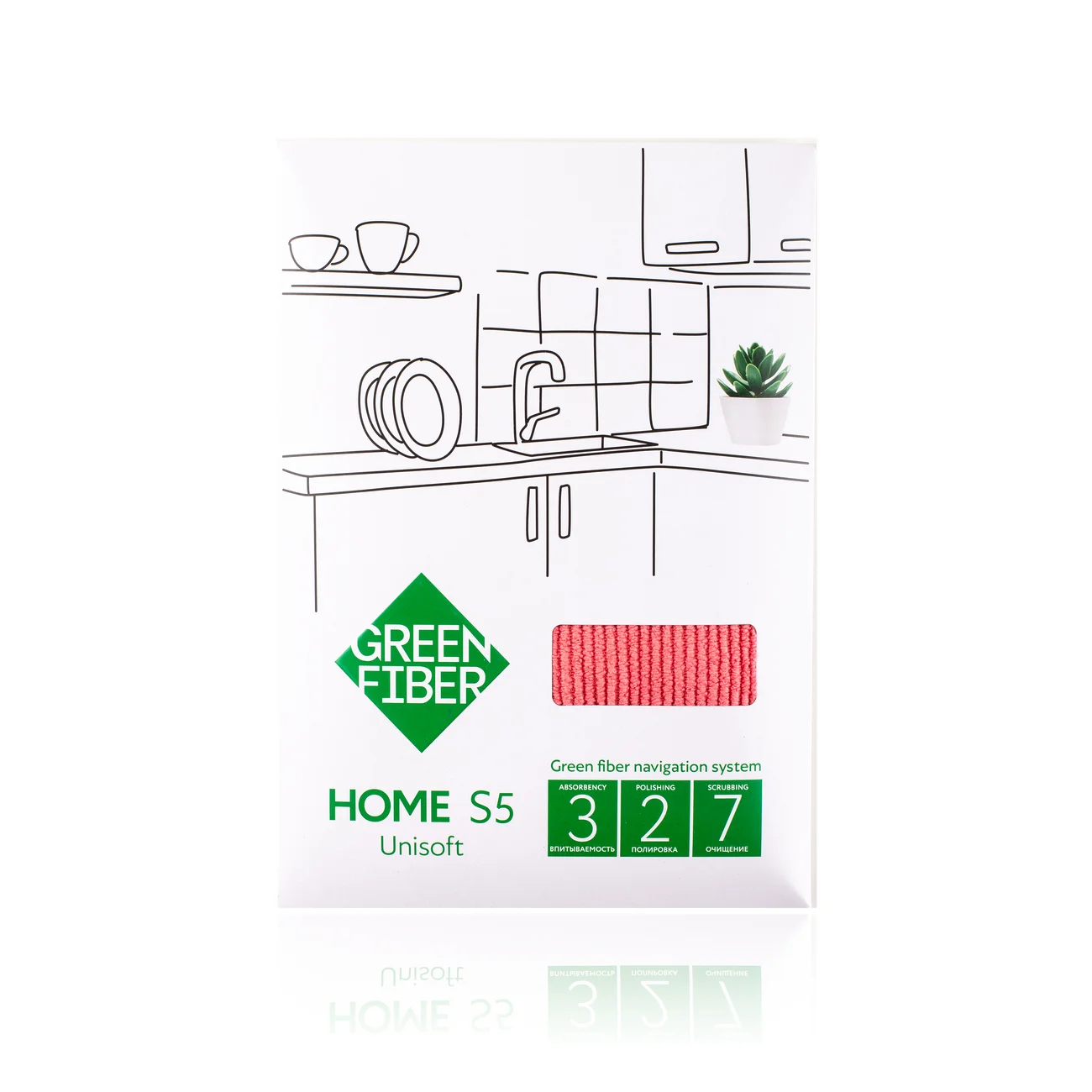 Файбер вельветовый Green Fiber HOME S5, коралловый