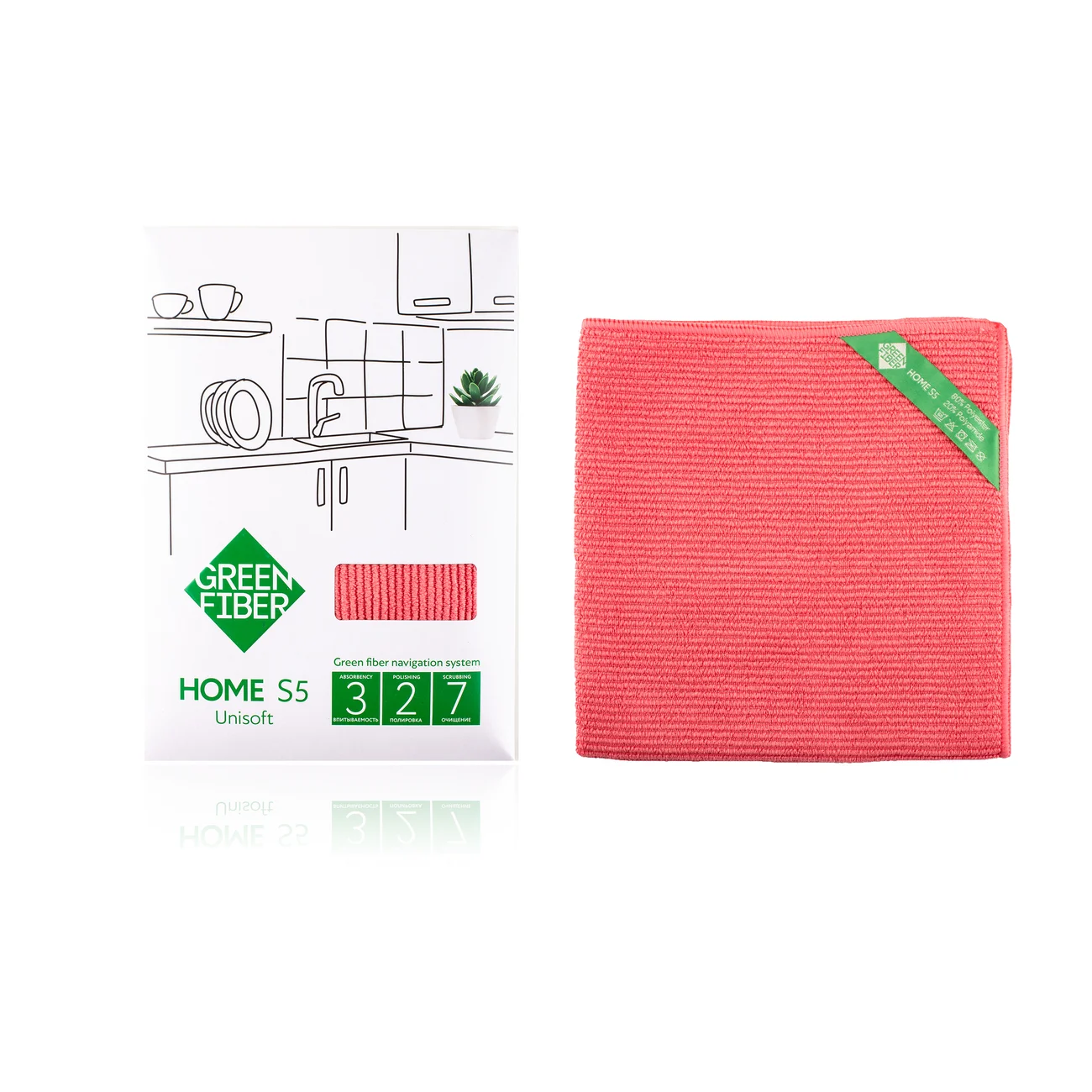 Файбер вельветовый Green Fiber HOME S5, коралловый