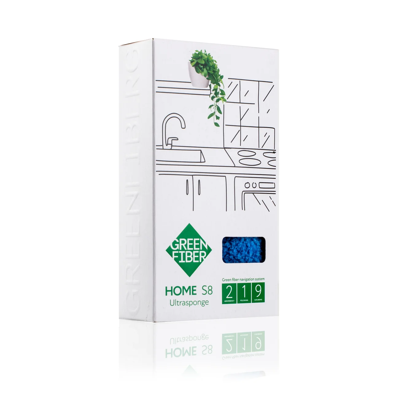 Губка Инволвер Green Fiber HOME S8, голубая