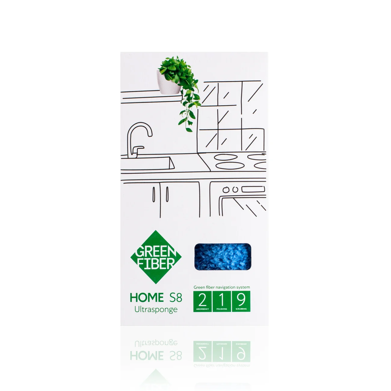 Губка Инволвер Green Fiber HOME S8, голубая