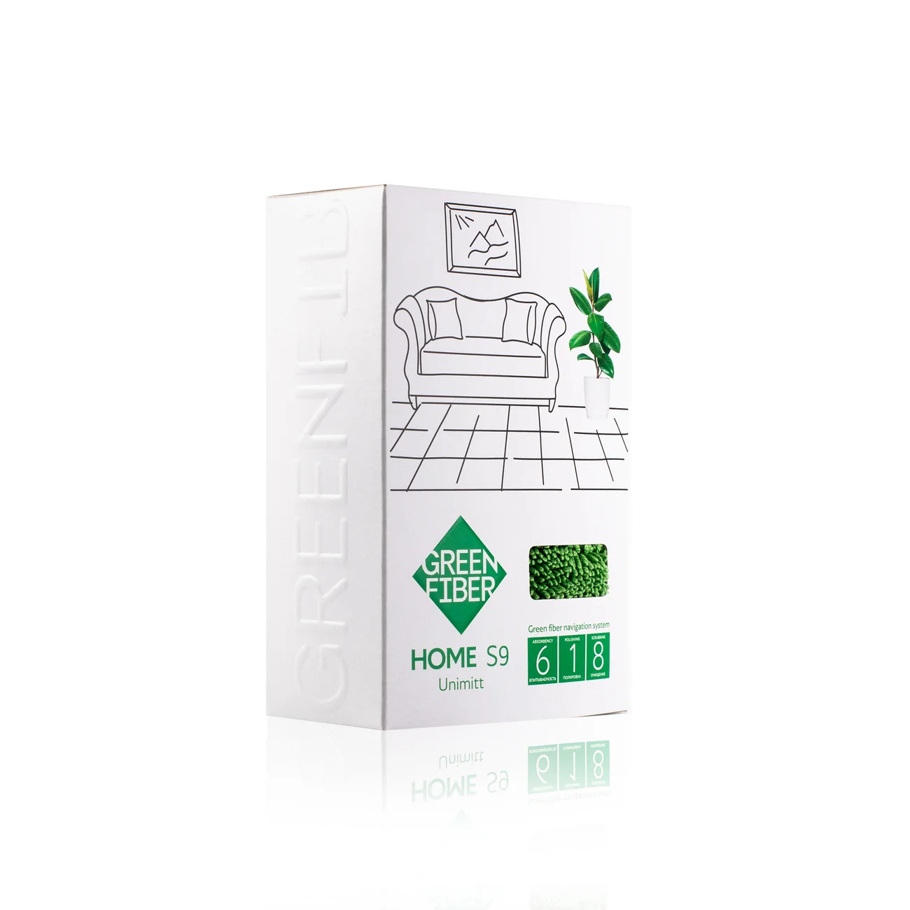 Варежка Твист Green Fiber HOME S9, зеленая
