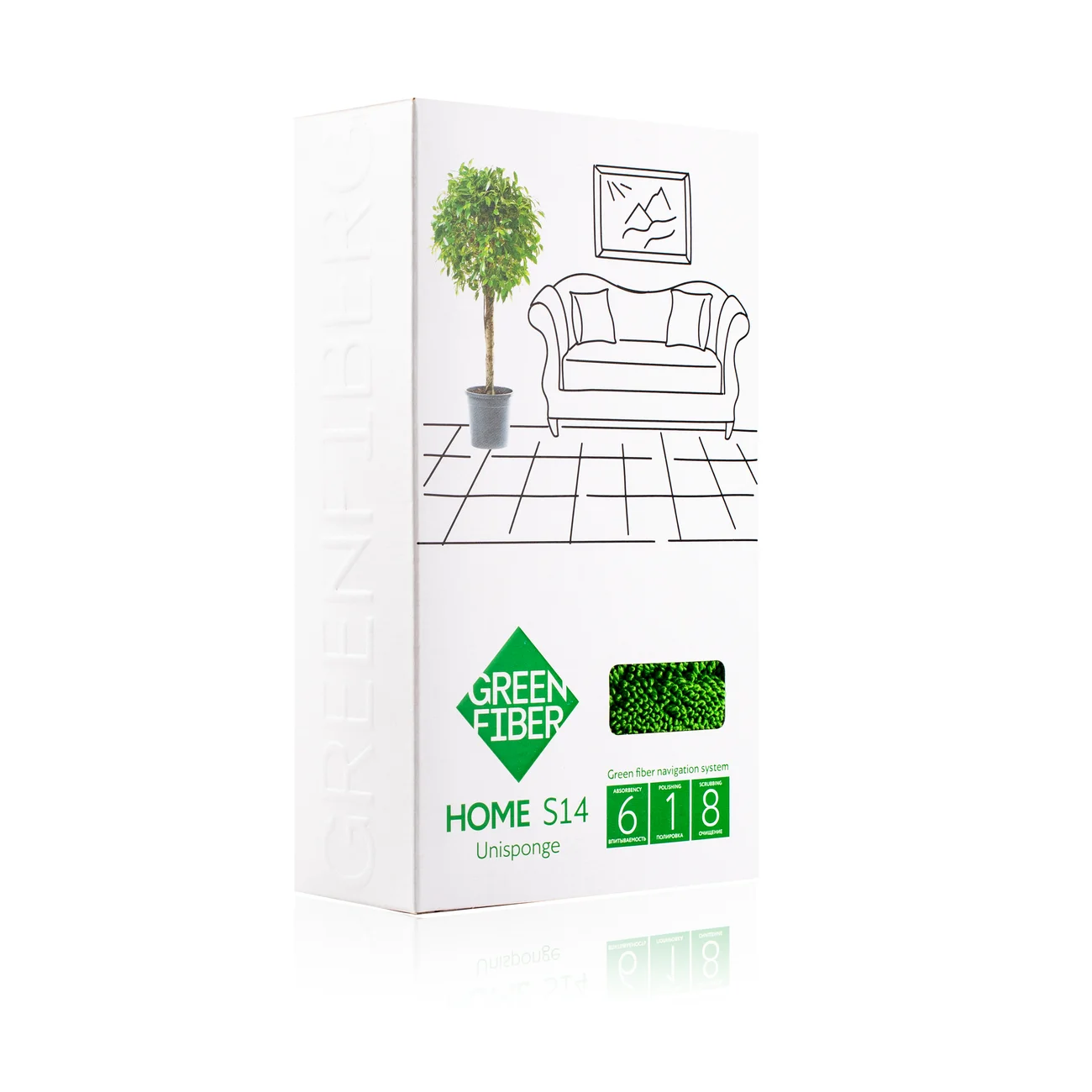 Спонж Твист Green Fiber HOME S14, зеленый