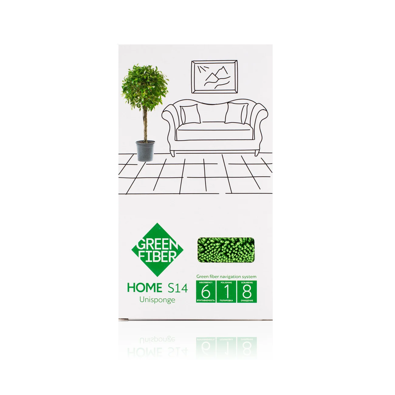 Спонж Твист Green Fiber HOME S14, зеленый