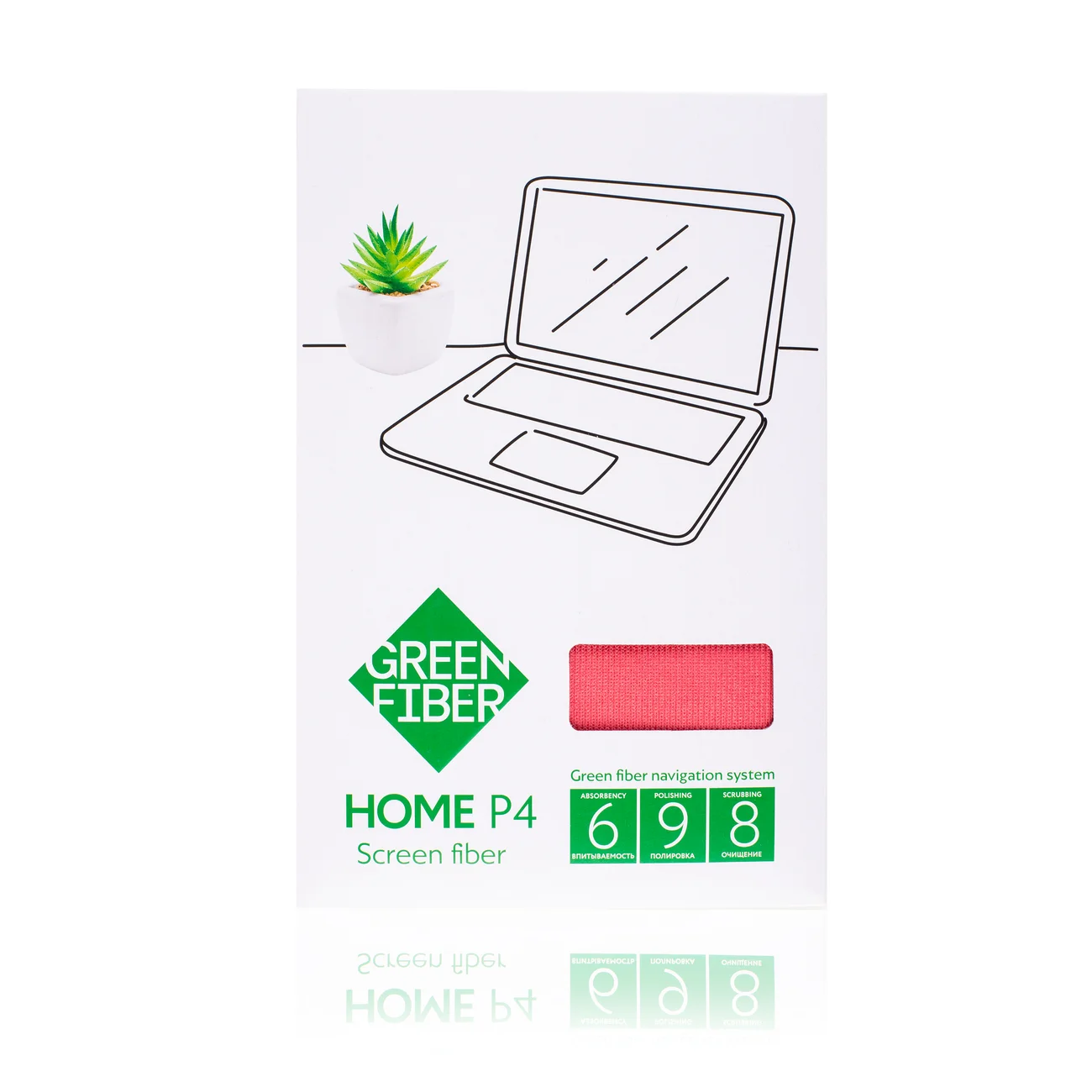 Файбер для экранов Green Fiber HOME P4,  серо-коралловый