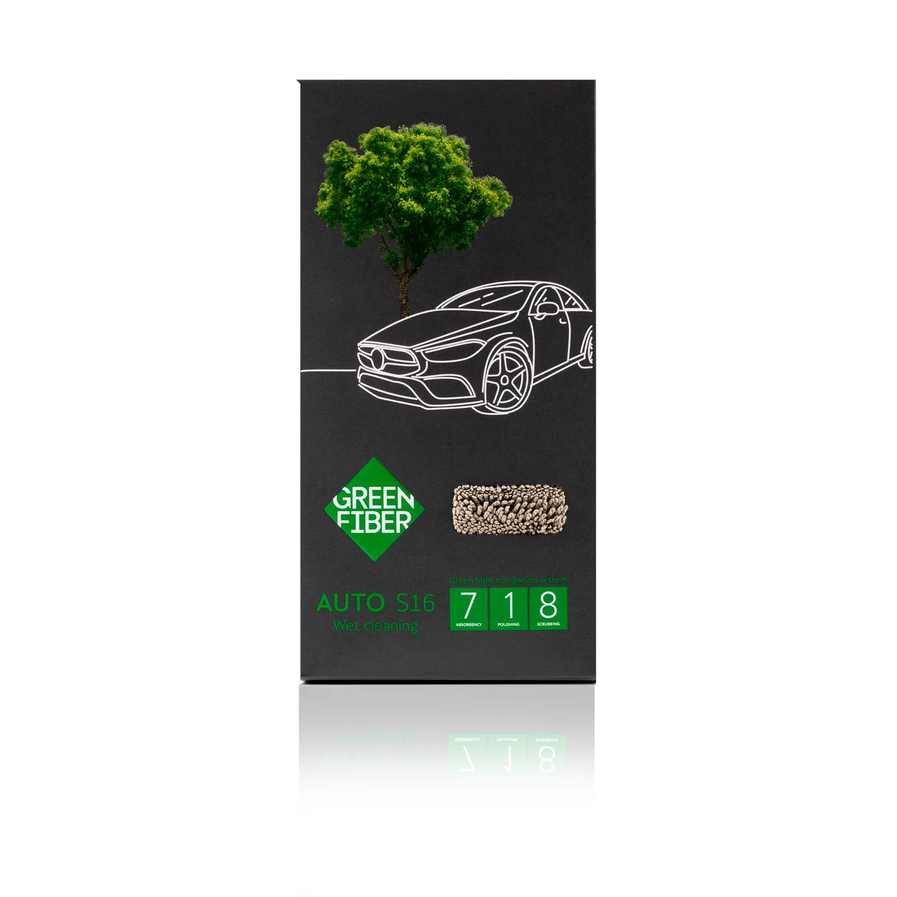 Автополотенце для влажной уборки Green Fiber AUTO S16, серое