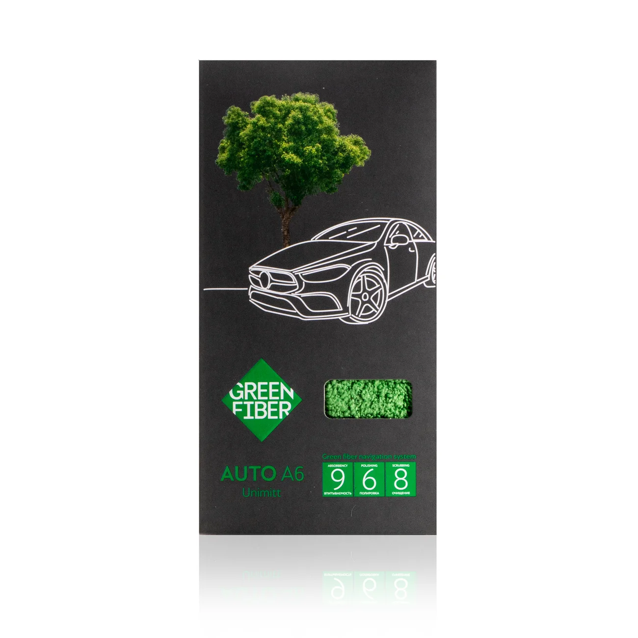 Варежка универсальная Green Fiber AUTO A6, серо-зеленая