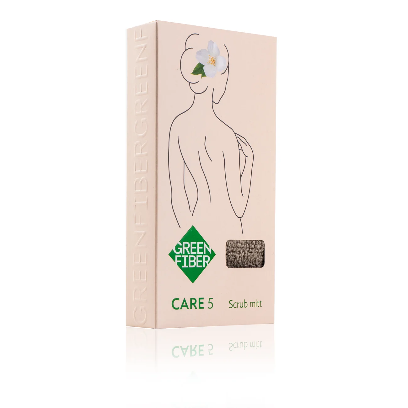 Мочалка-скраб для душа Green Fiber CARE 5, серая