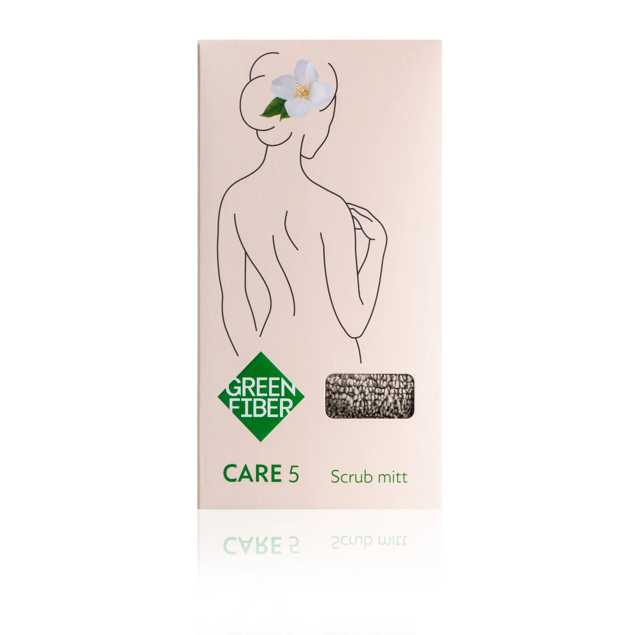 Мочалка-скраб для душа Green Fiber CARE 5, серая