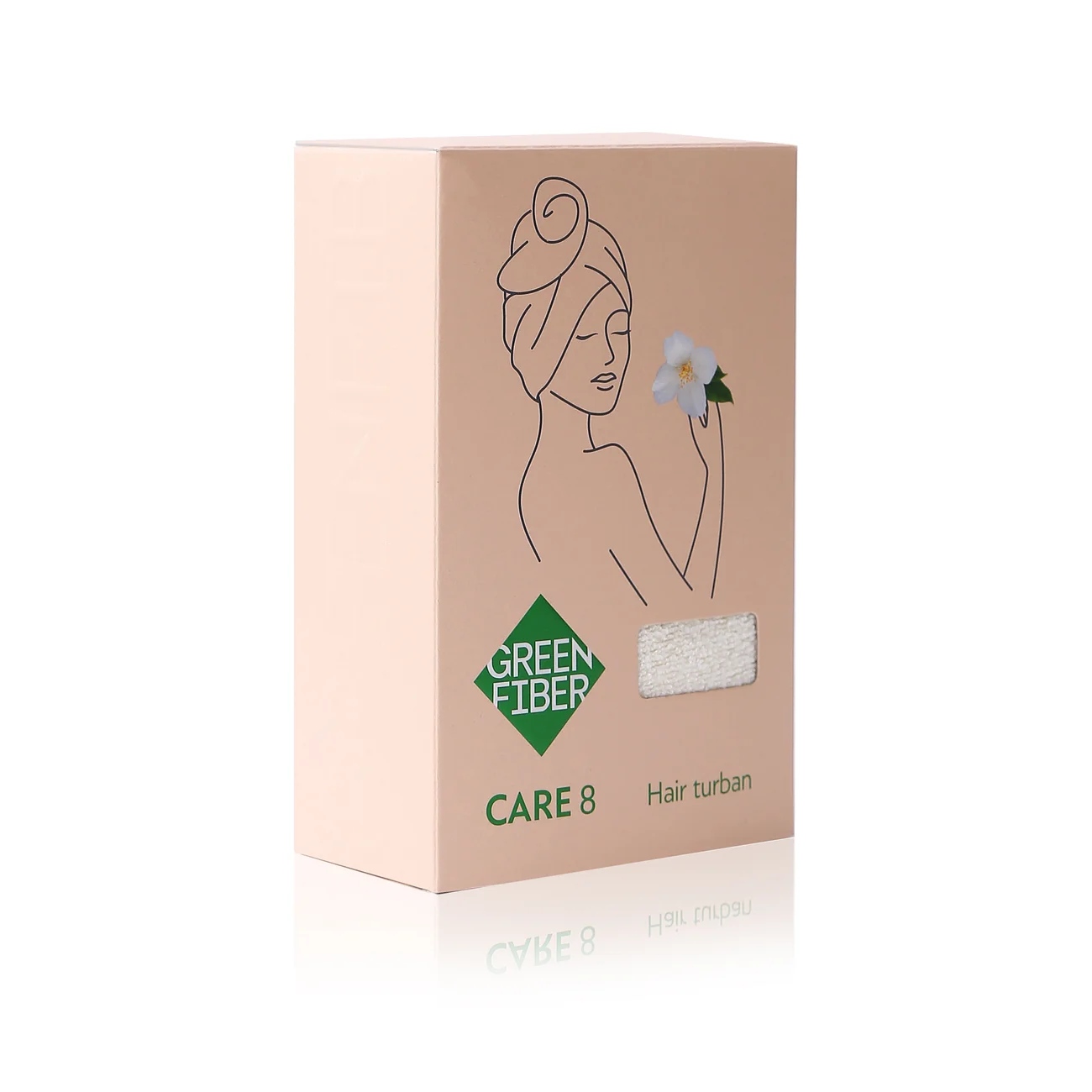 Тюрбан для волос Green Fiber CARE 8, молочный
