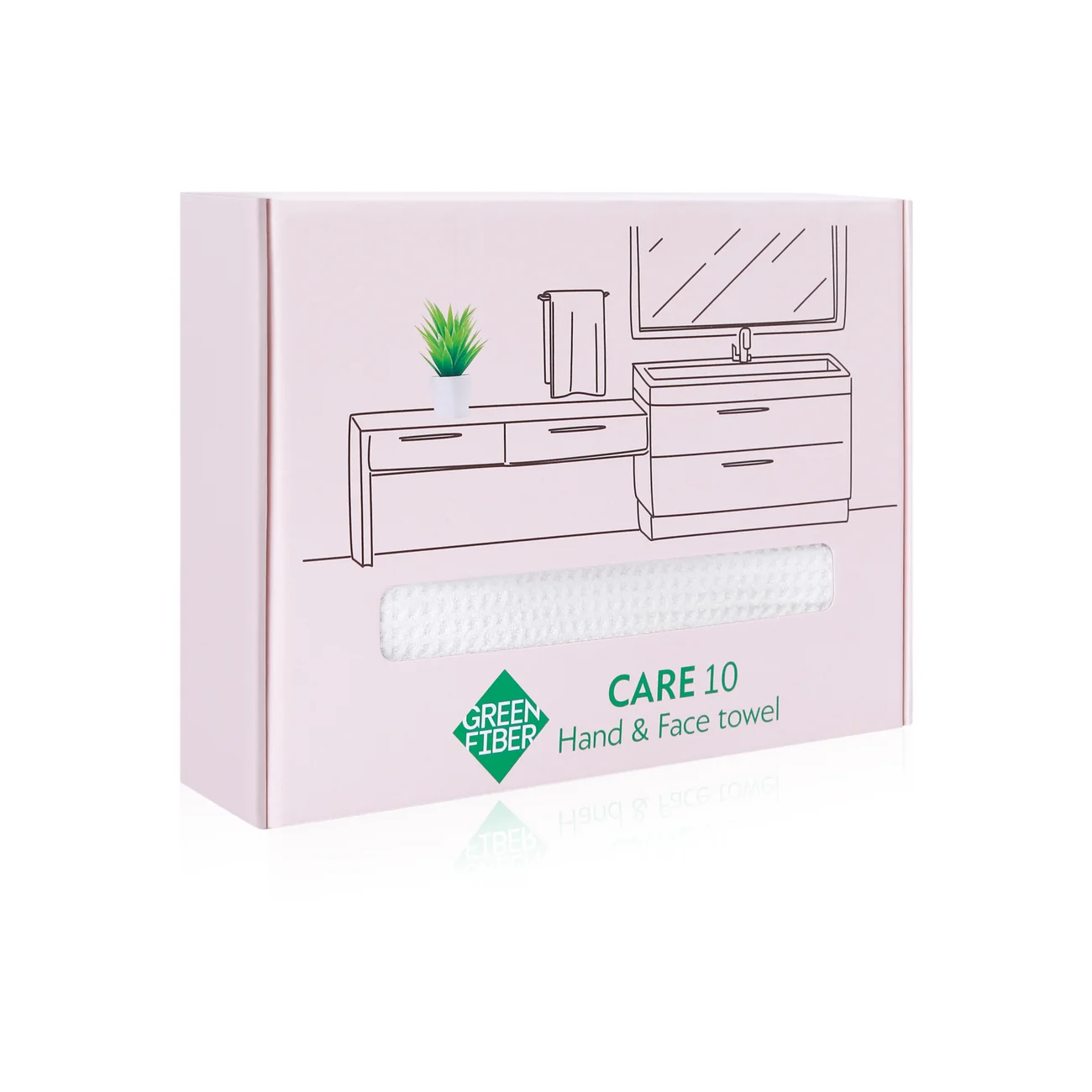 Вафельное полотенце для рук и лица Green Fiber CARE 10, молочное