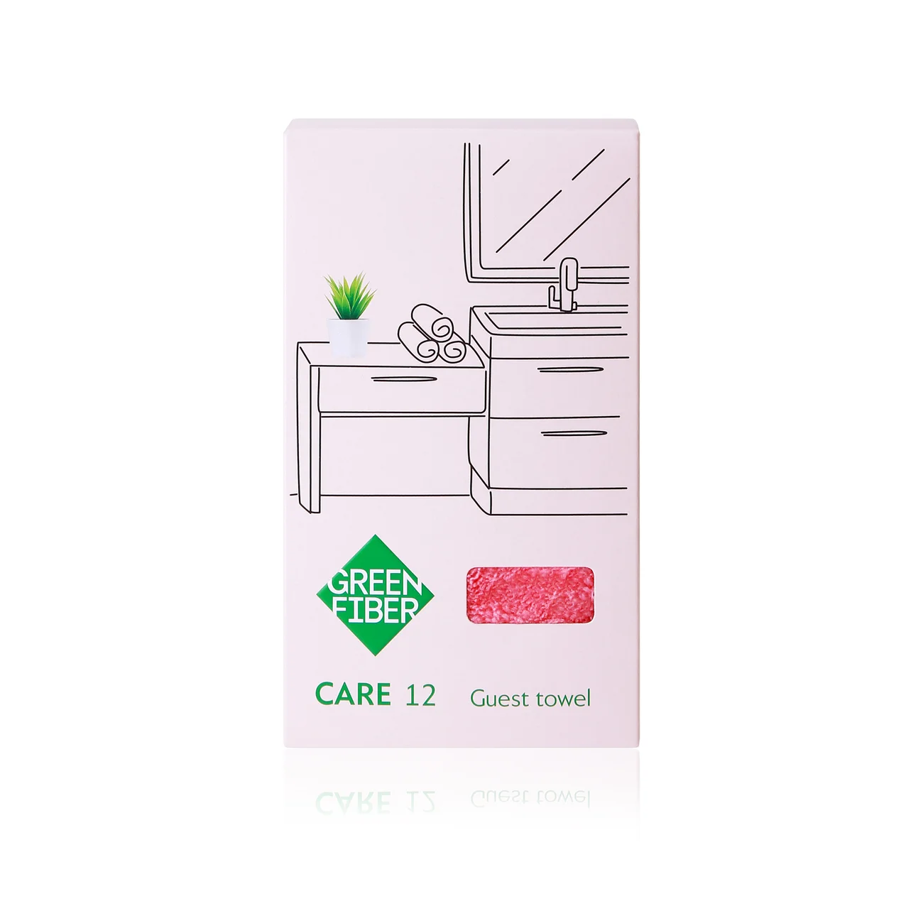Полотенце гостевое Green Fiber CARE 12, коралловое