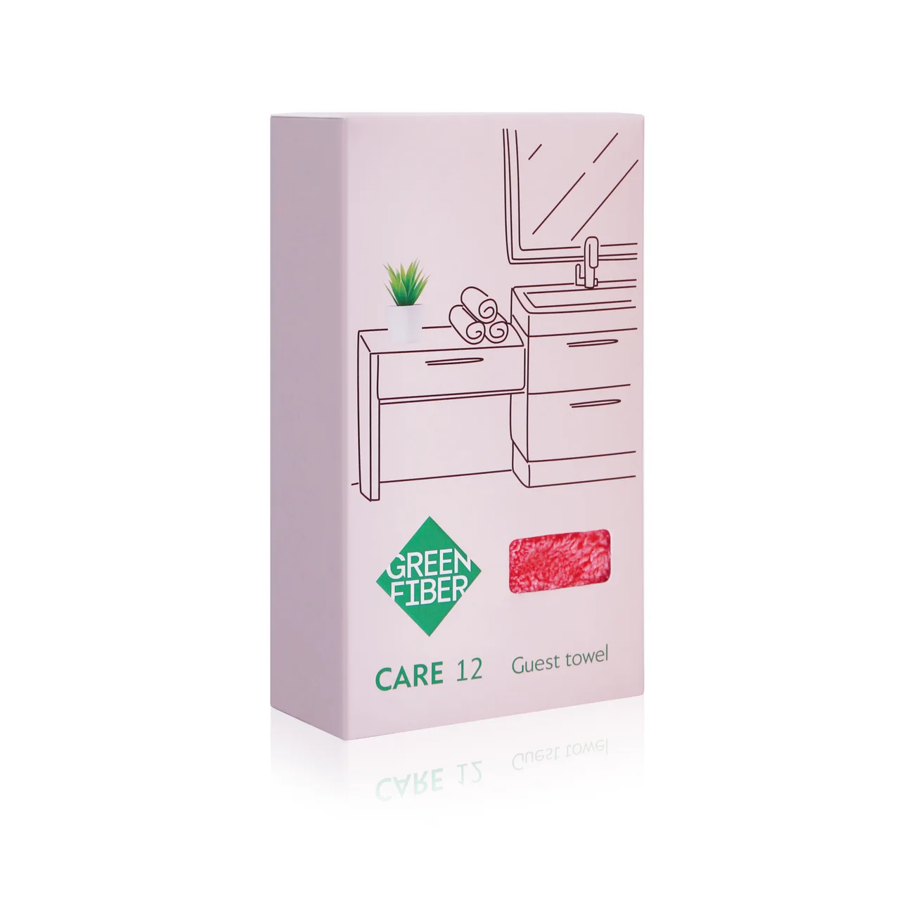 Полотенце гостевое Green Fiber CARE 12, коралловое
