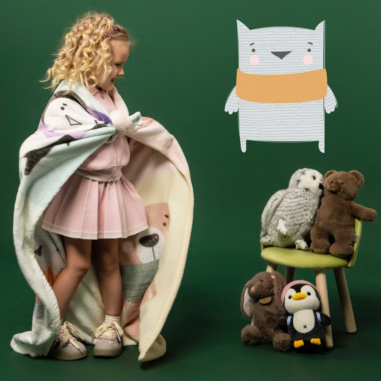Детский плед Green Fiber & Totty
